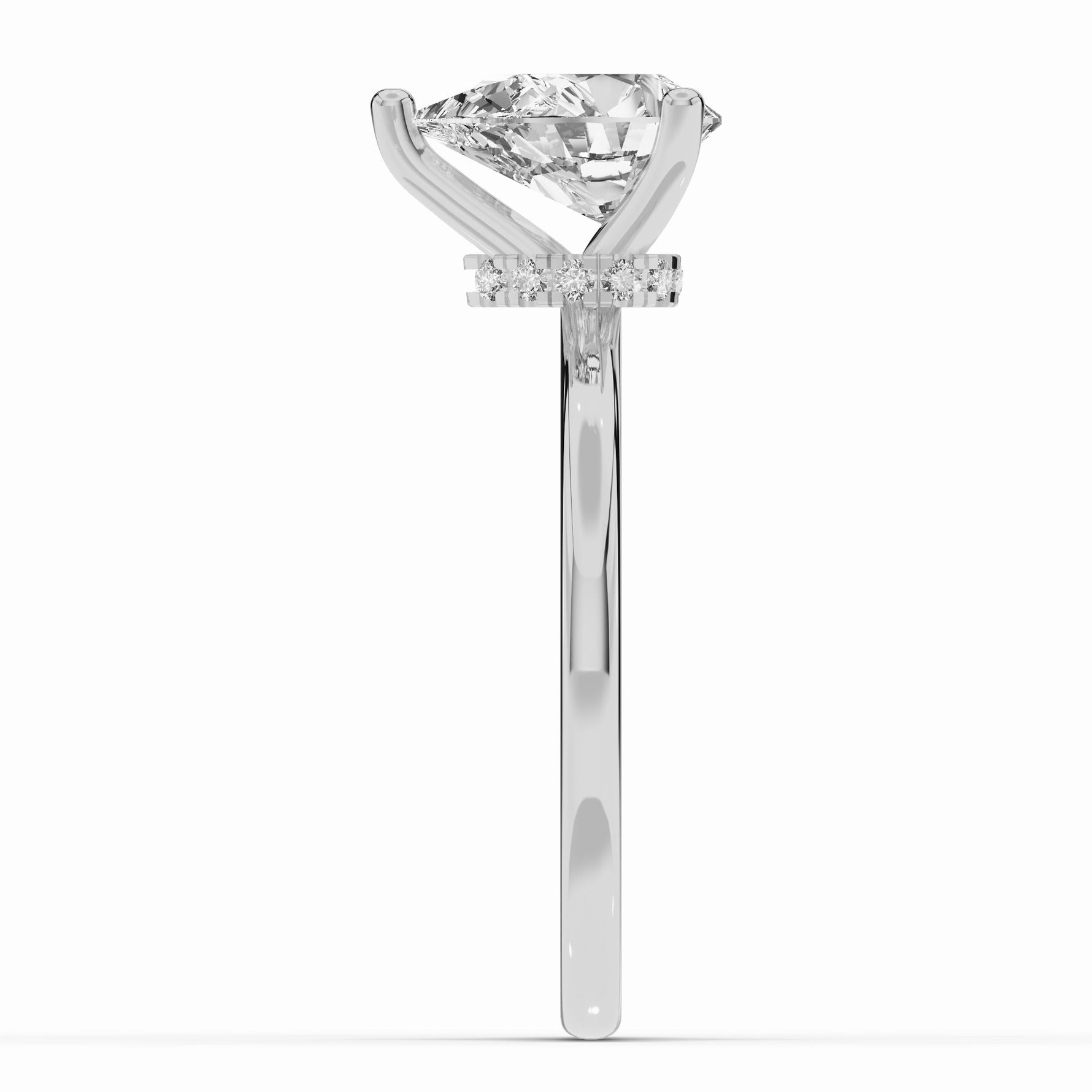 Pear Tiara Glow Solitaire Ring ABER-102-PR-LGD-6  - Abtin & Co.