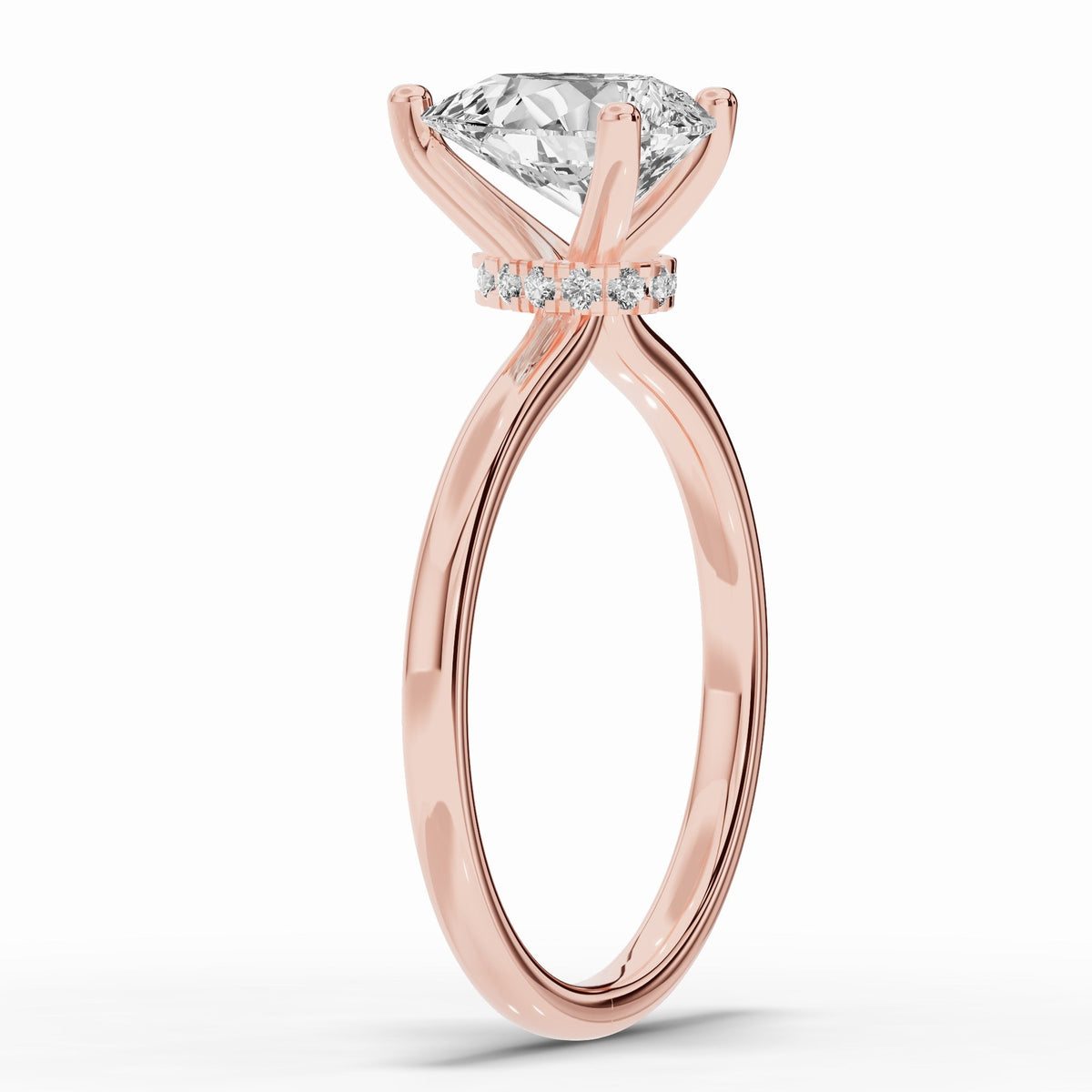 Pear Tiara Glow Solitaire Ring ABER-102-PR-LGD-11  - Abtin & Co.