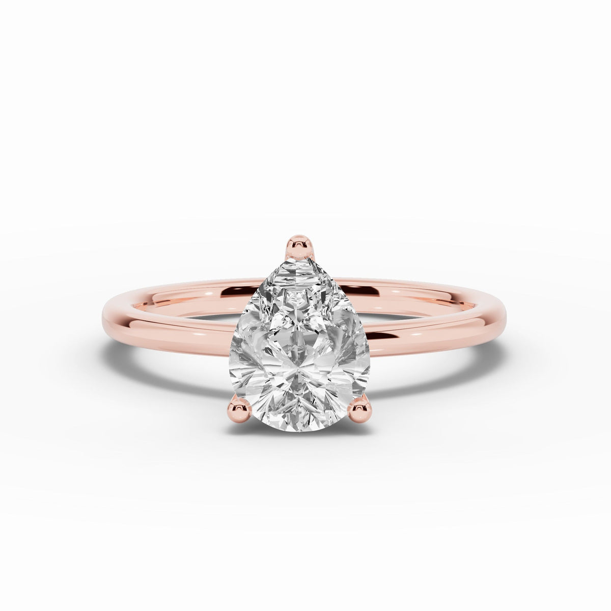 Pear Tiara Glow Solitaire Ring ABER-102-PR-LGD-11  - Abtin & Co.
