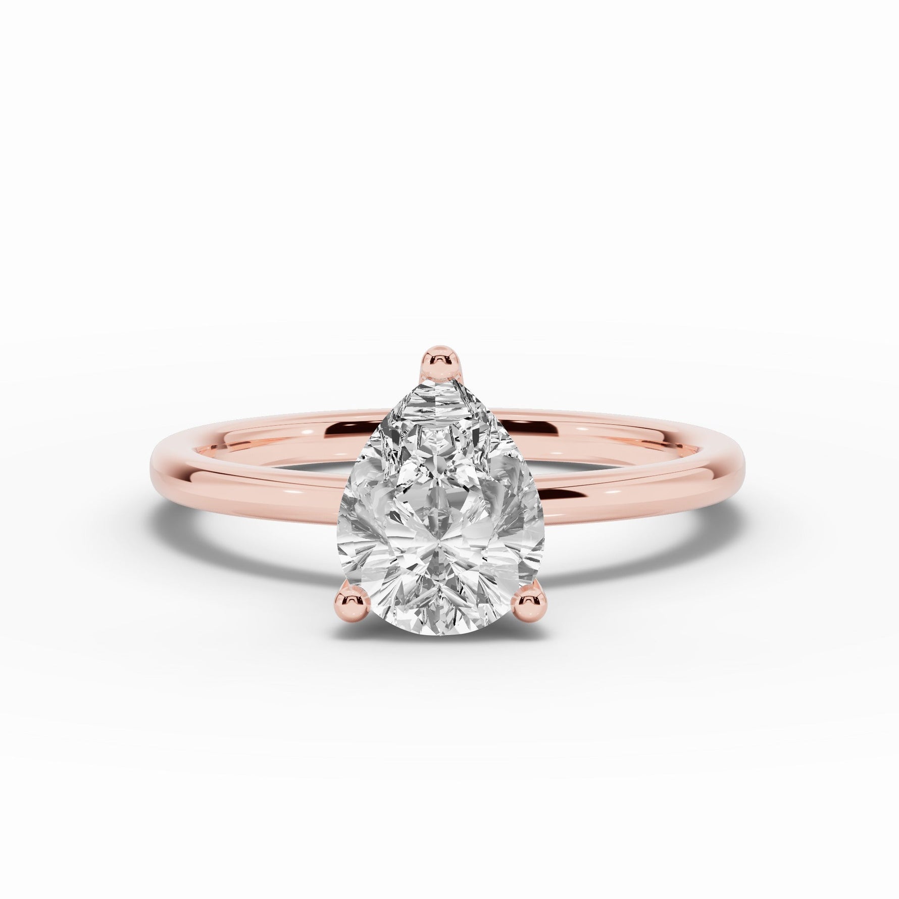 Pear Tiara Glow Solitaire Ring ABER-102-PR-LGD-11  - Abtin & Co.
