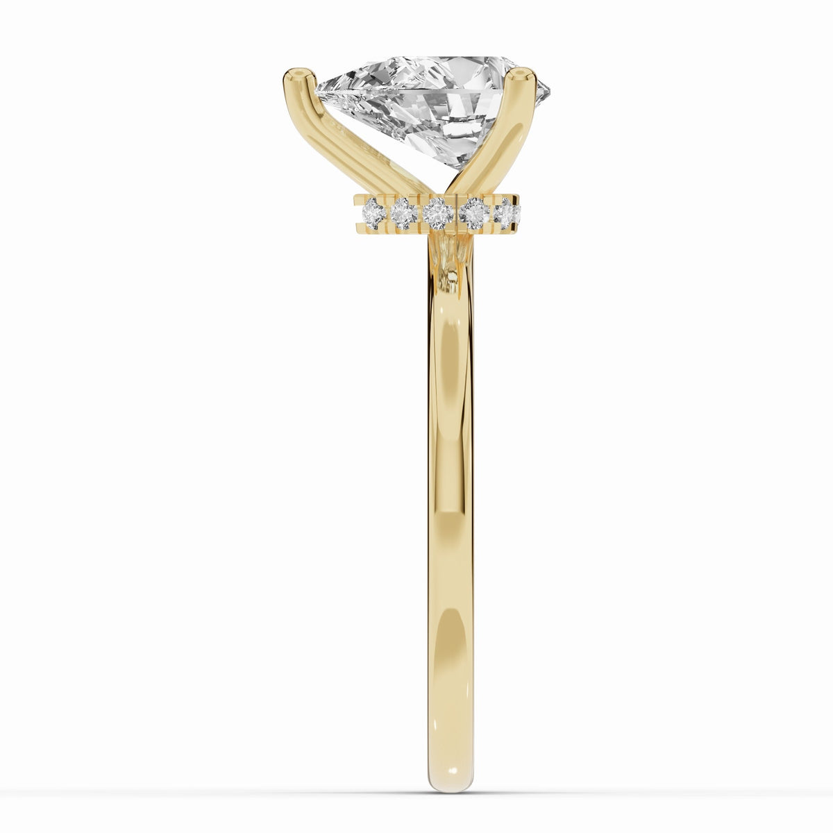 Pear Tiara Glow Solitaire Ring ABER-102-PR-LGD-1  - Abtin & Co.