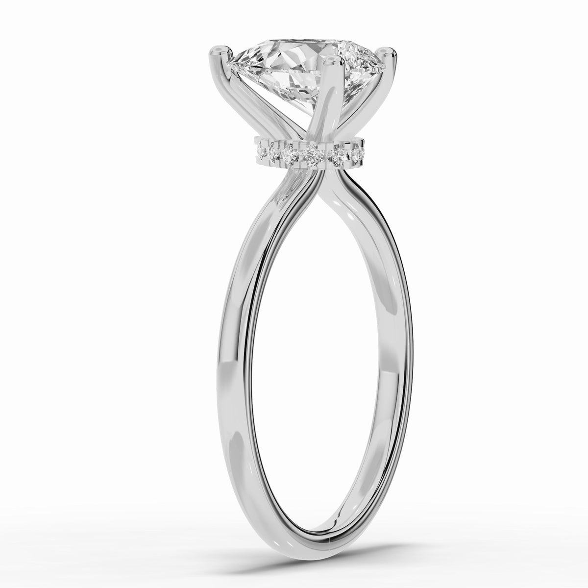 Pear Tiara Glow Solitaire Ring ABER-102-PR-LGD-6  - Abtin & Co.