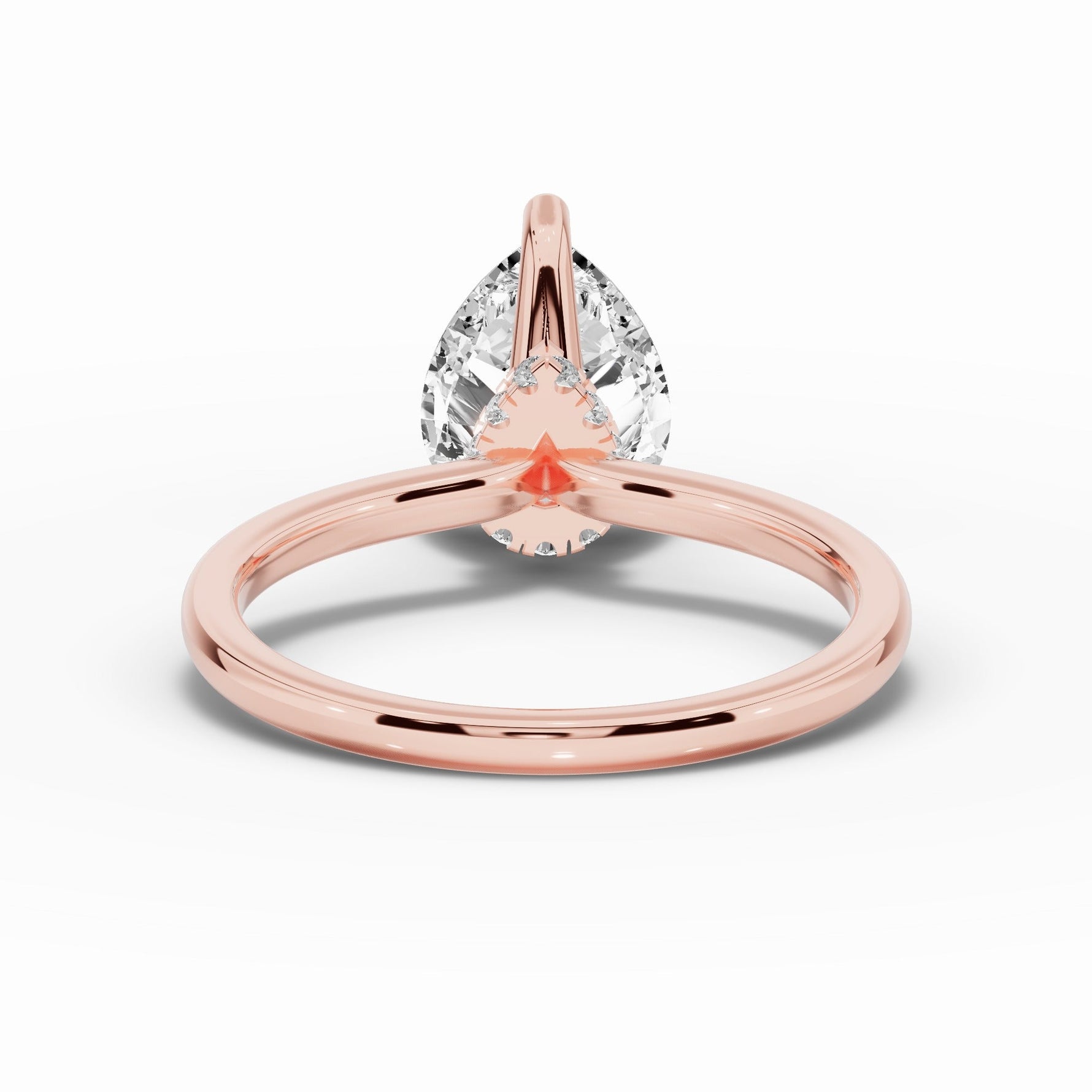 Pear Tiara Glow Solitaire Ring ABER-102-PR-LGD-11  - Abtin & Co.