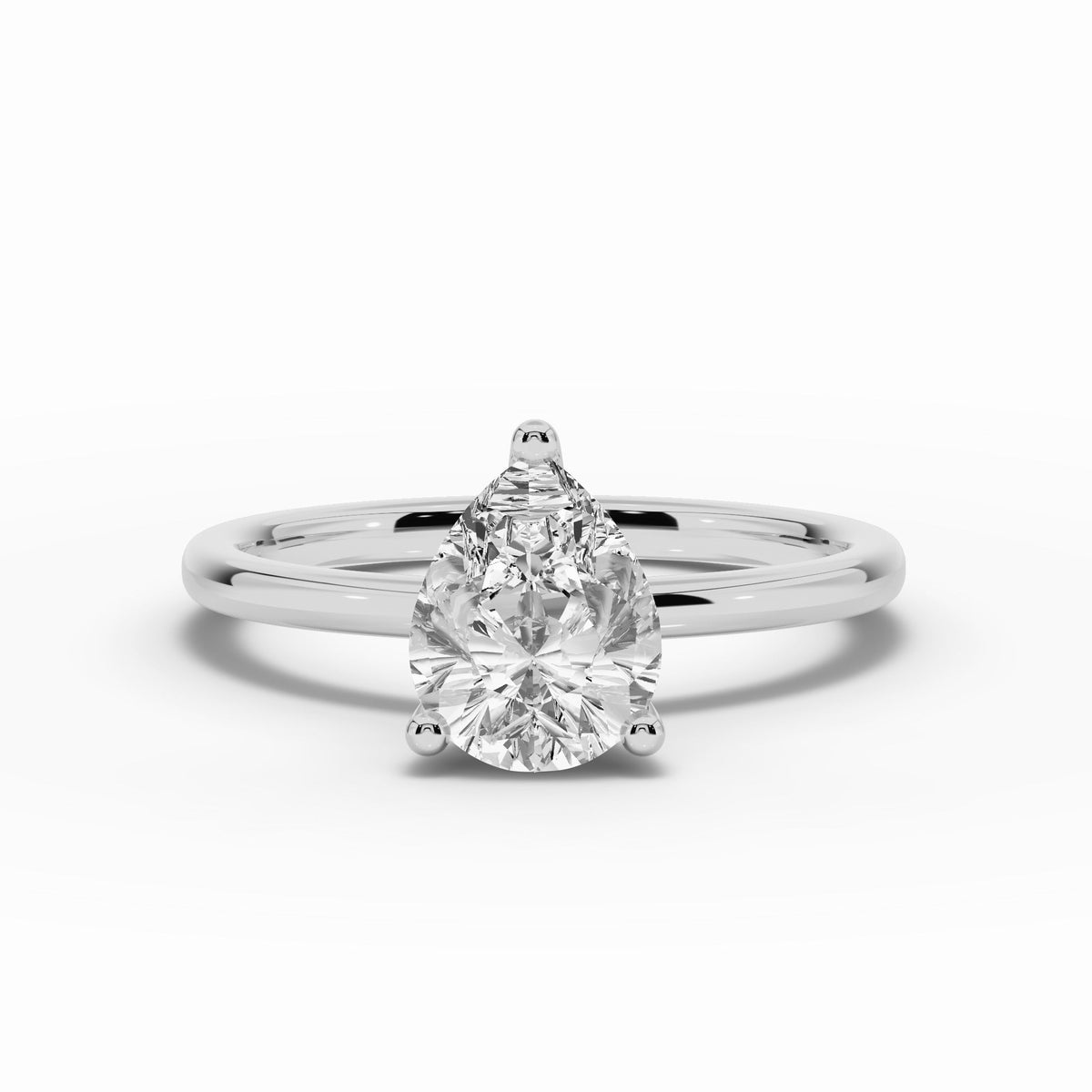 Pear Tiara Glow Solitaire Ring ABER-102-PR-LGD-6  - Abtin & Co.