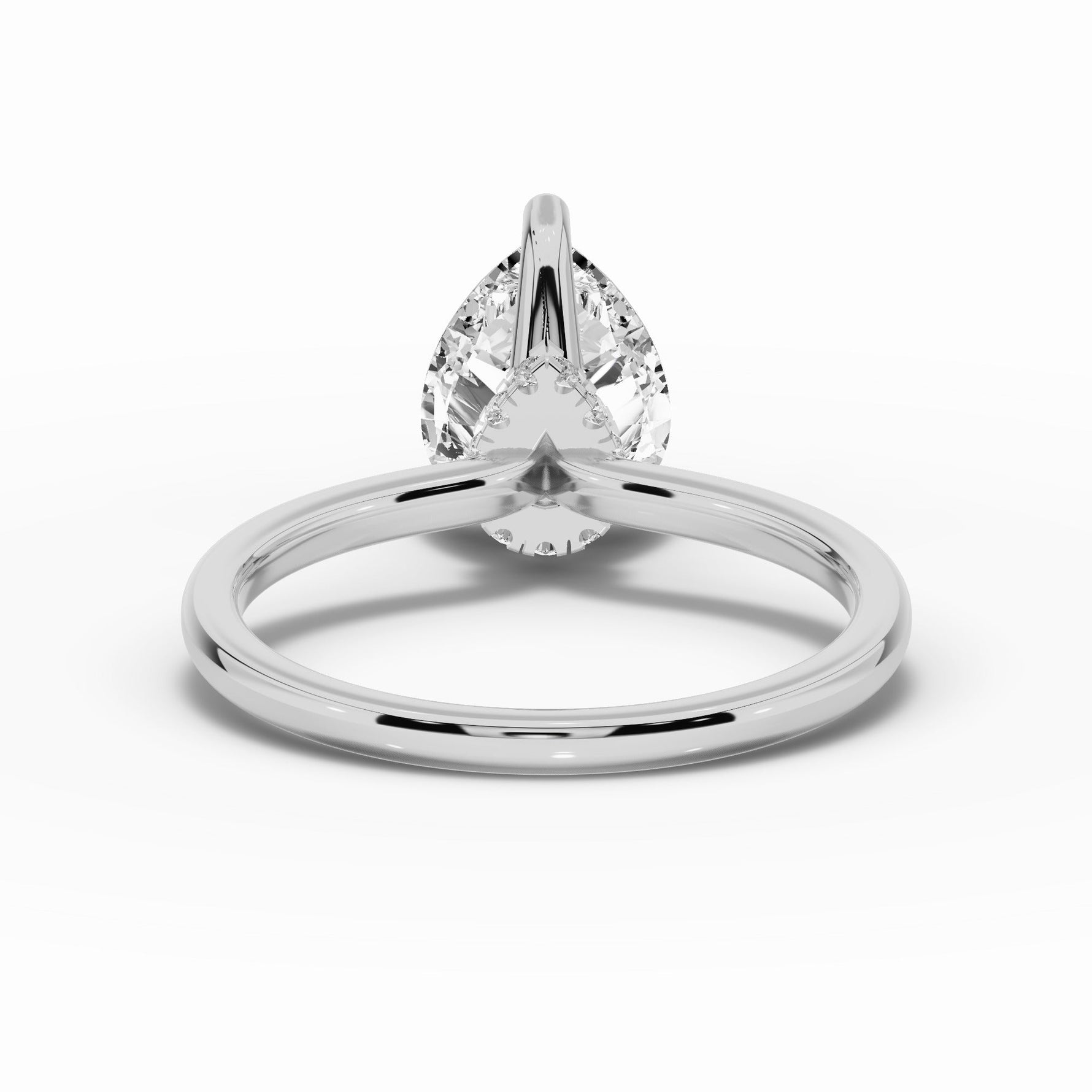 Pear Tiara Glow Solitaire Ring ABER-102-PR-LGD-6  - Abtin & Co.