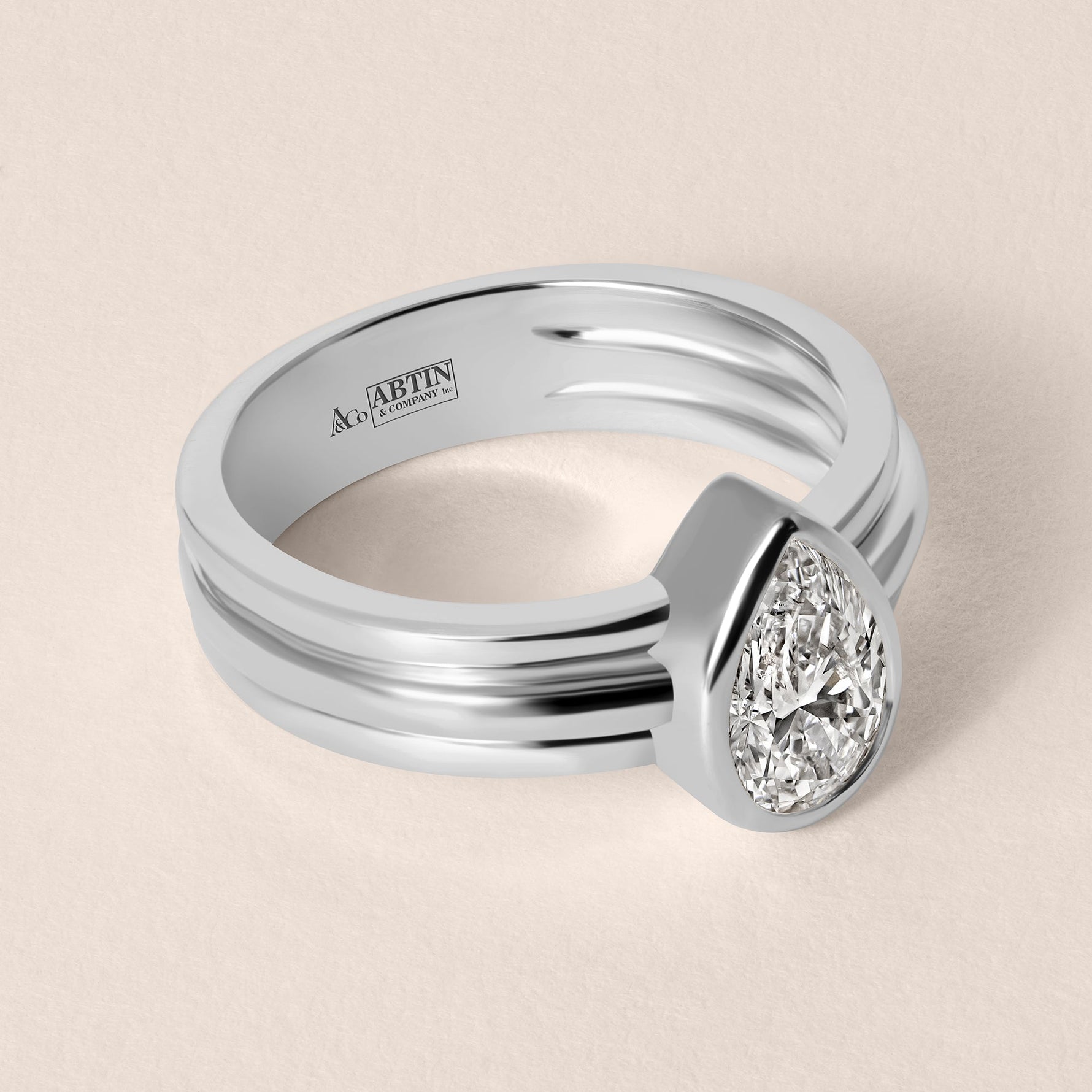 Pear Vela Engagement Ring Ring ABER-108-PR-LGD-7  - Abtin & Co.