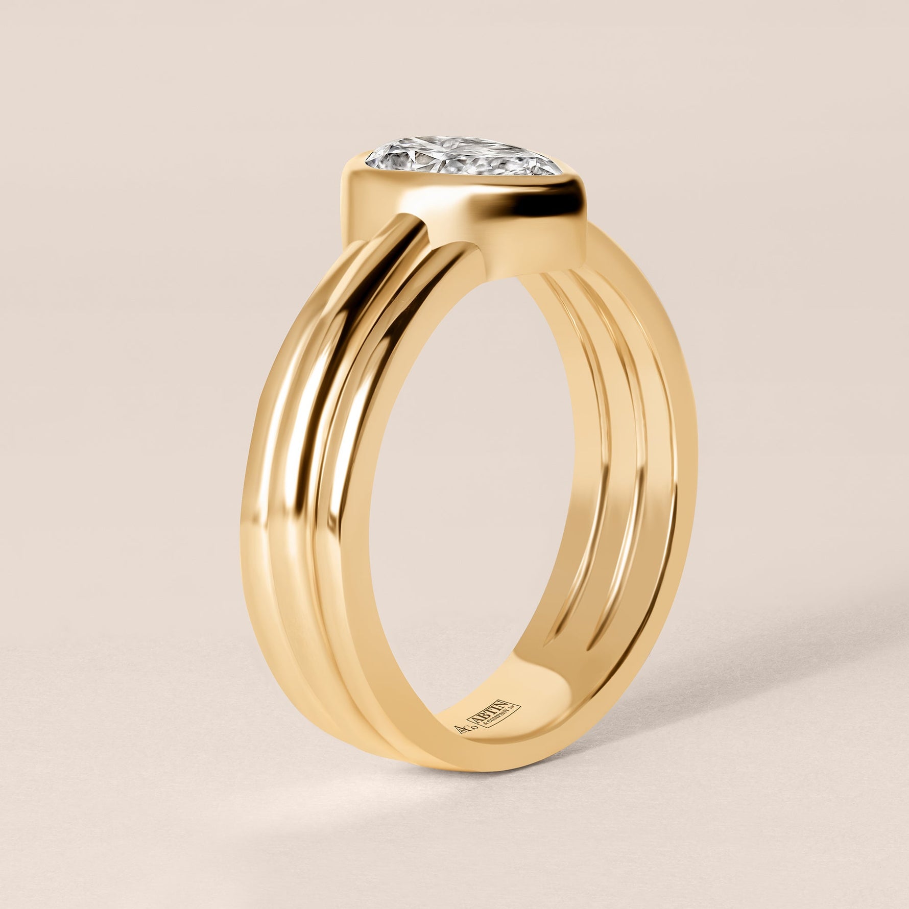 Pear Vela Engagement Ring Ring ABER-108-PR-LGD-1  - Abtin & Co.