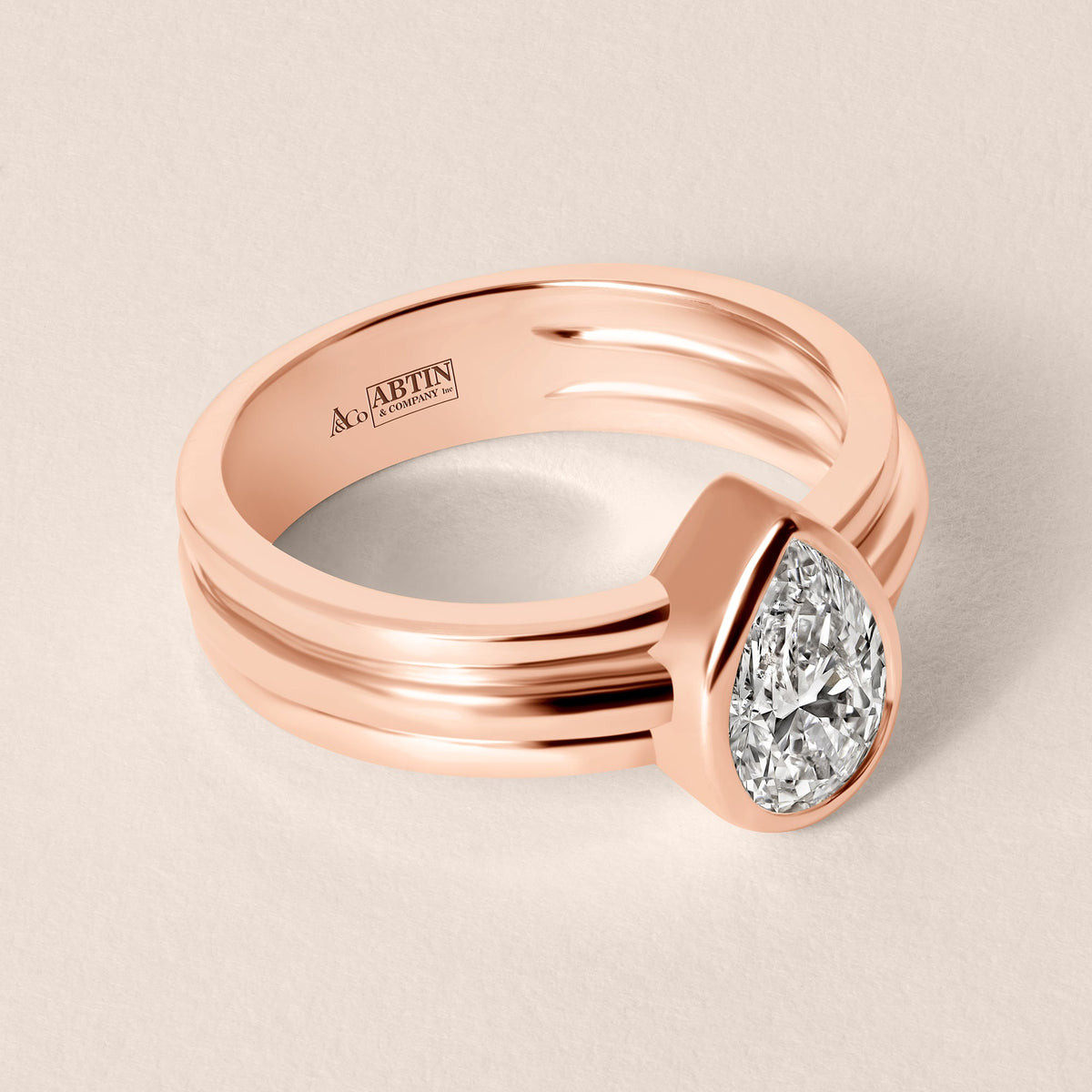 Pear Vela Engagement Ring Ring ABER-108-PR-LGD-13  - Abtin & Co.