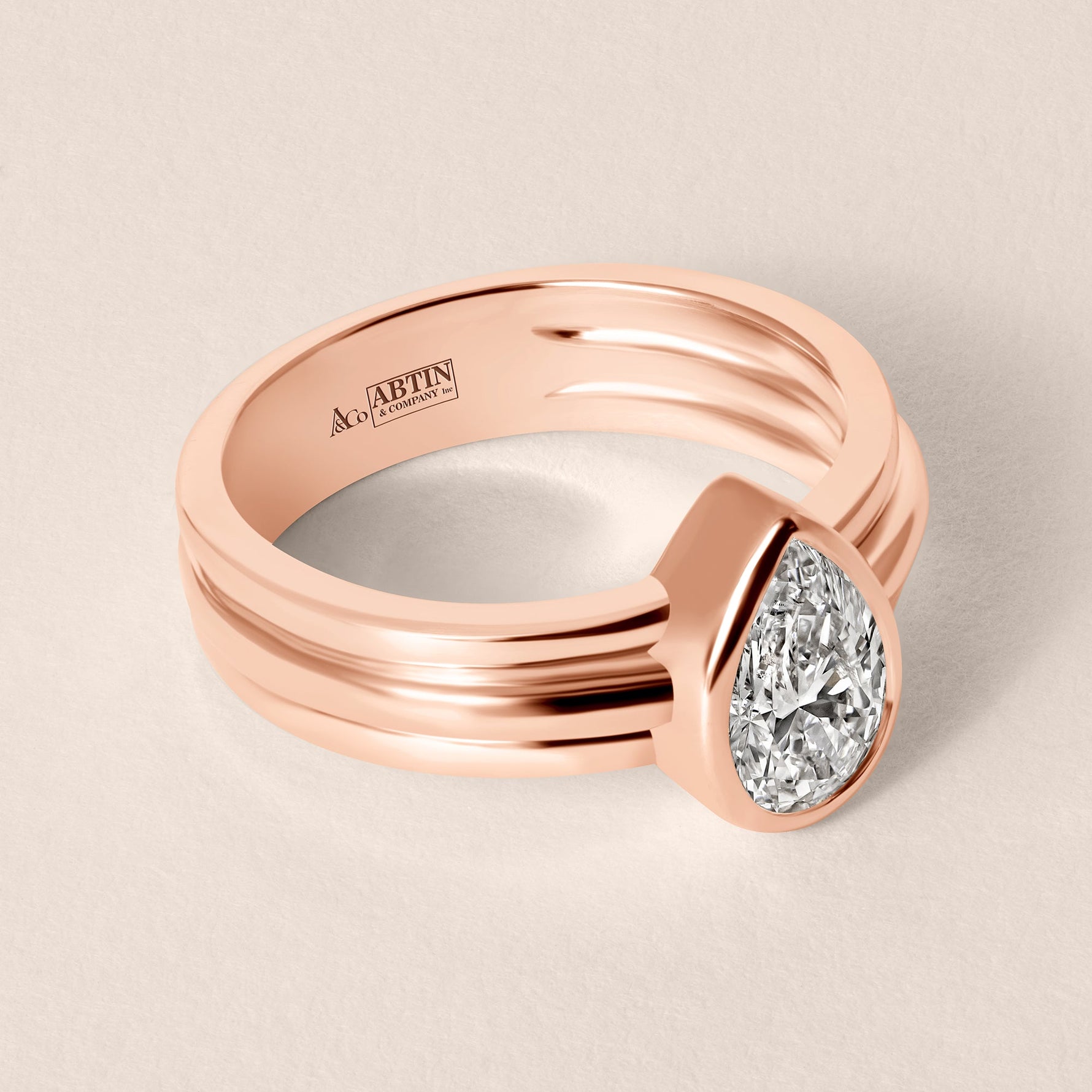 Pear Vela Engagement Ring Ring ABER-108-PR-LGD-13  - Abtin & Co.