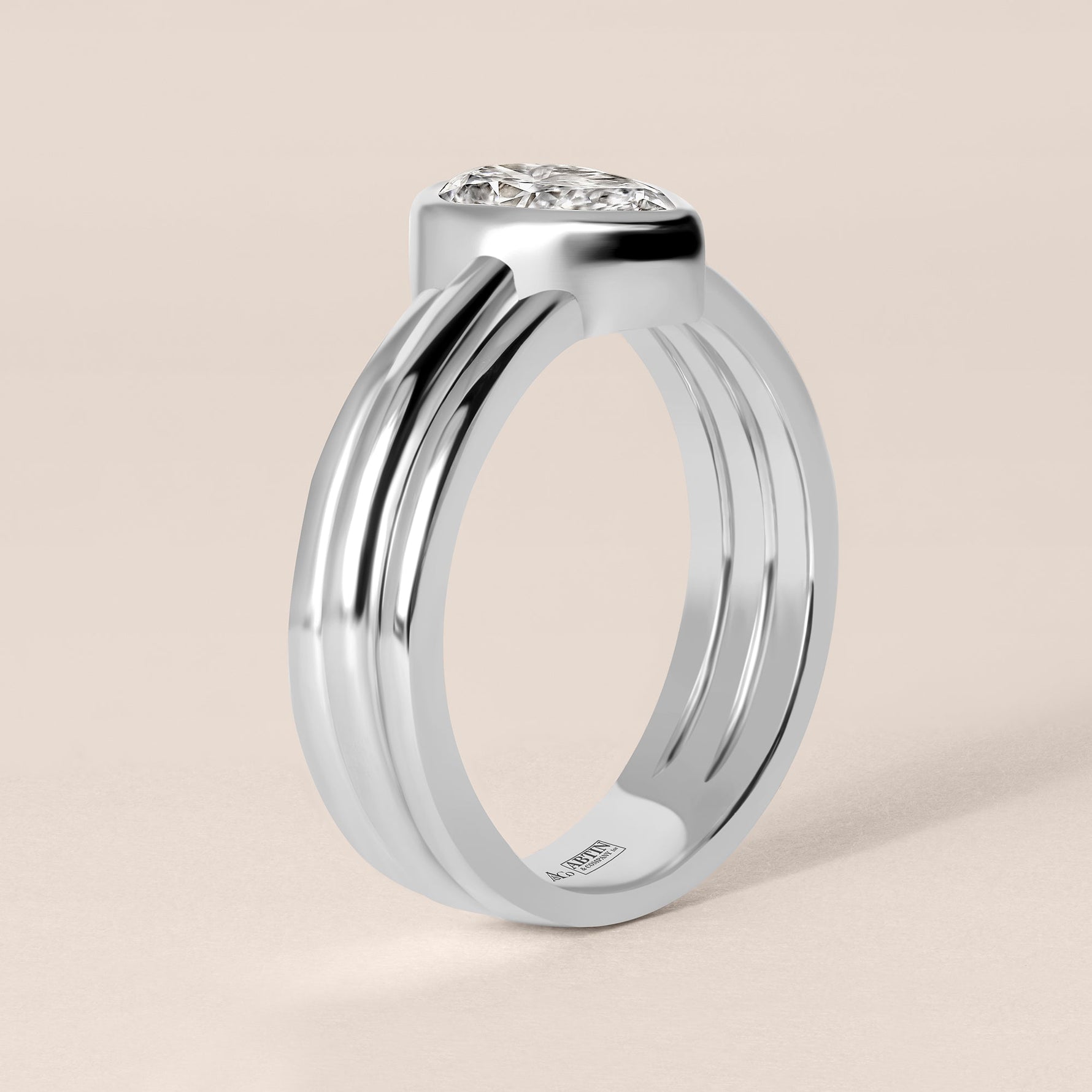 Pear Vela Engagement Ring Ring ABER-108-PR-LGD-7  - Abtin & Co.