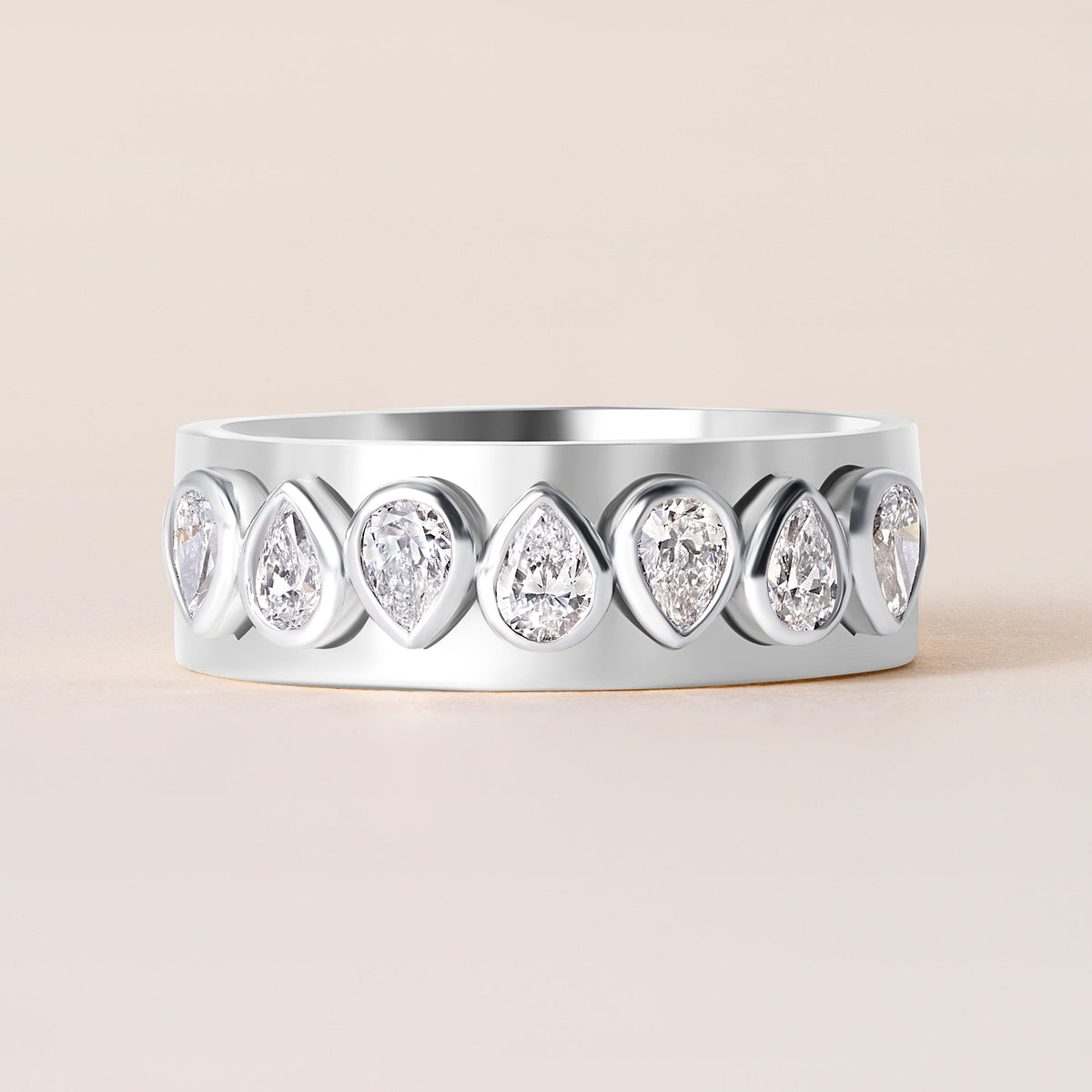 Pear Vivienne Band Ring ABB-729-PR-D-3  - Abtin & Co.
