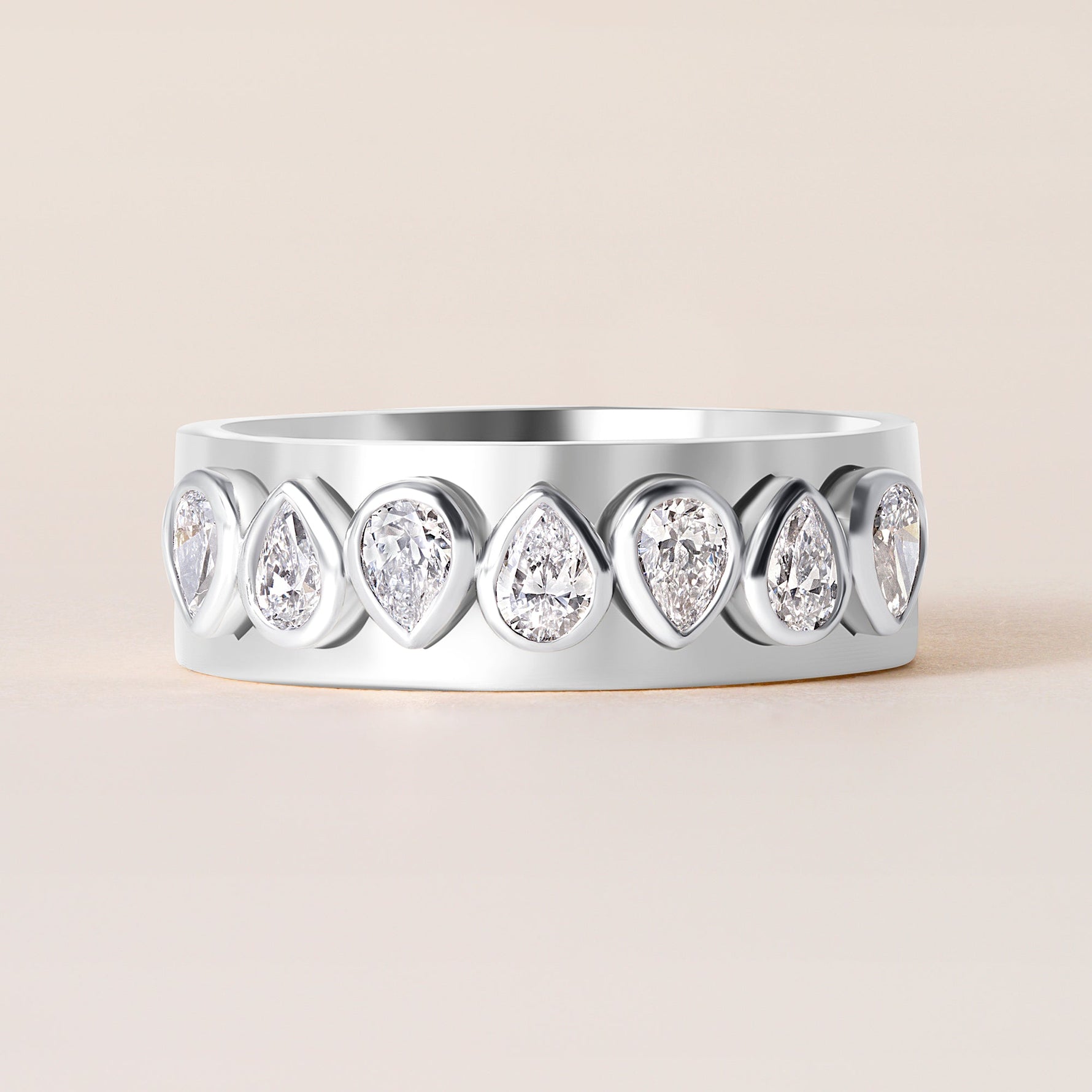 Pear Vivienne Band Ring ABB-729-PR-D-3  - Abtin & Co.