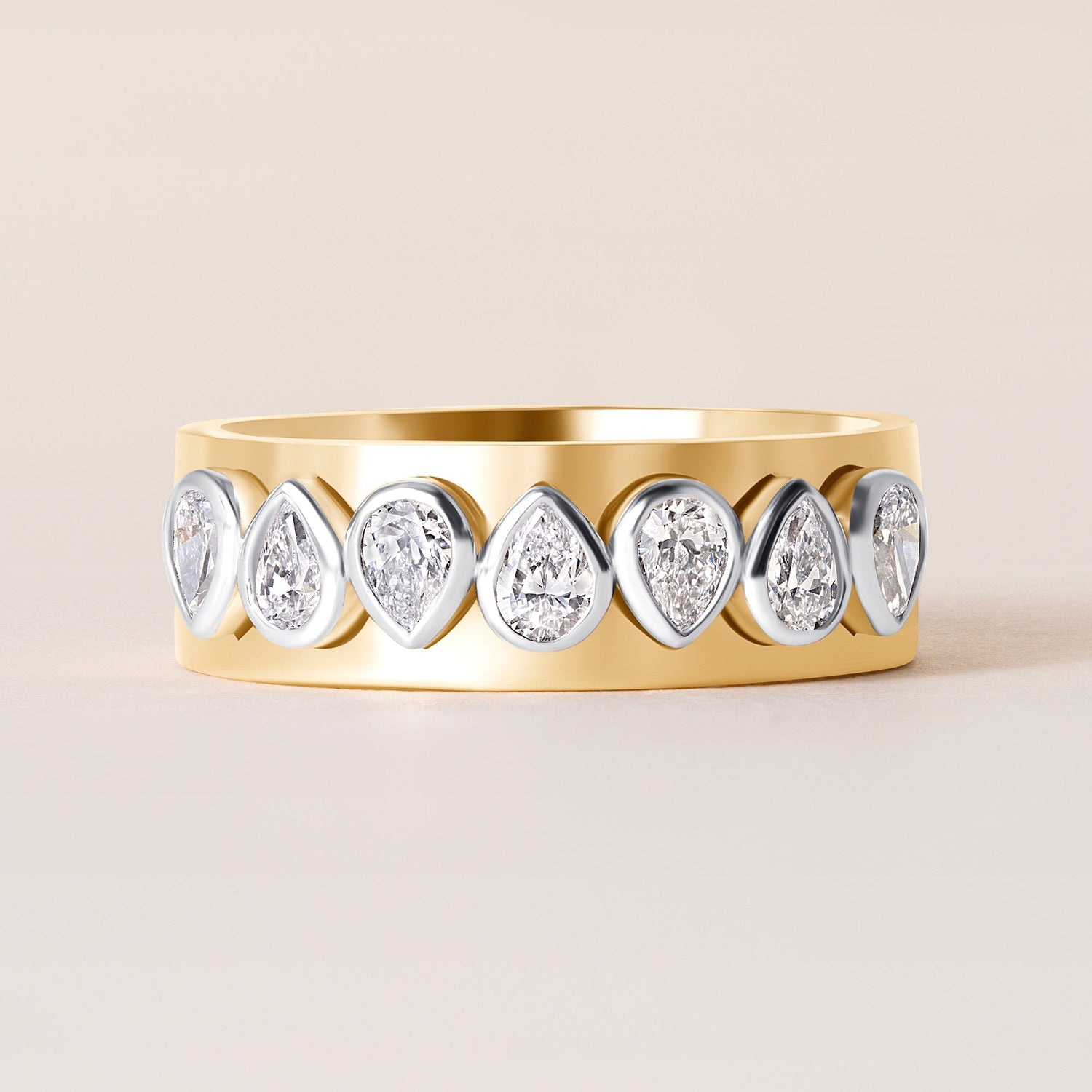 Pear Vivienne Band Ring ABB-729-PR-D-1  - Abtin & Co.