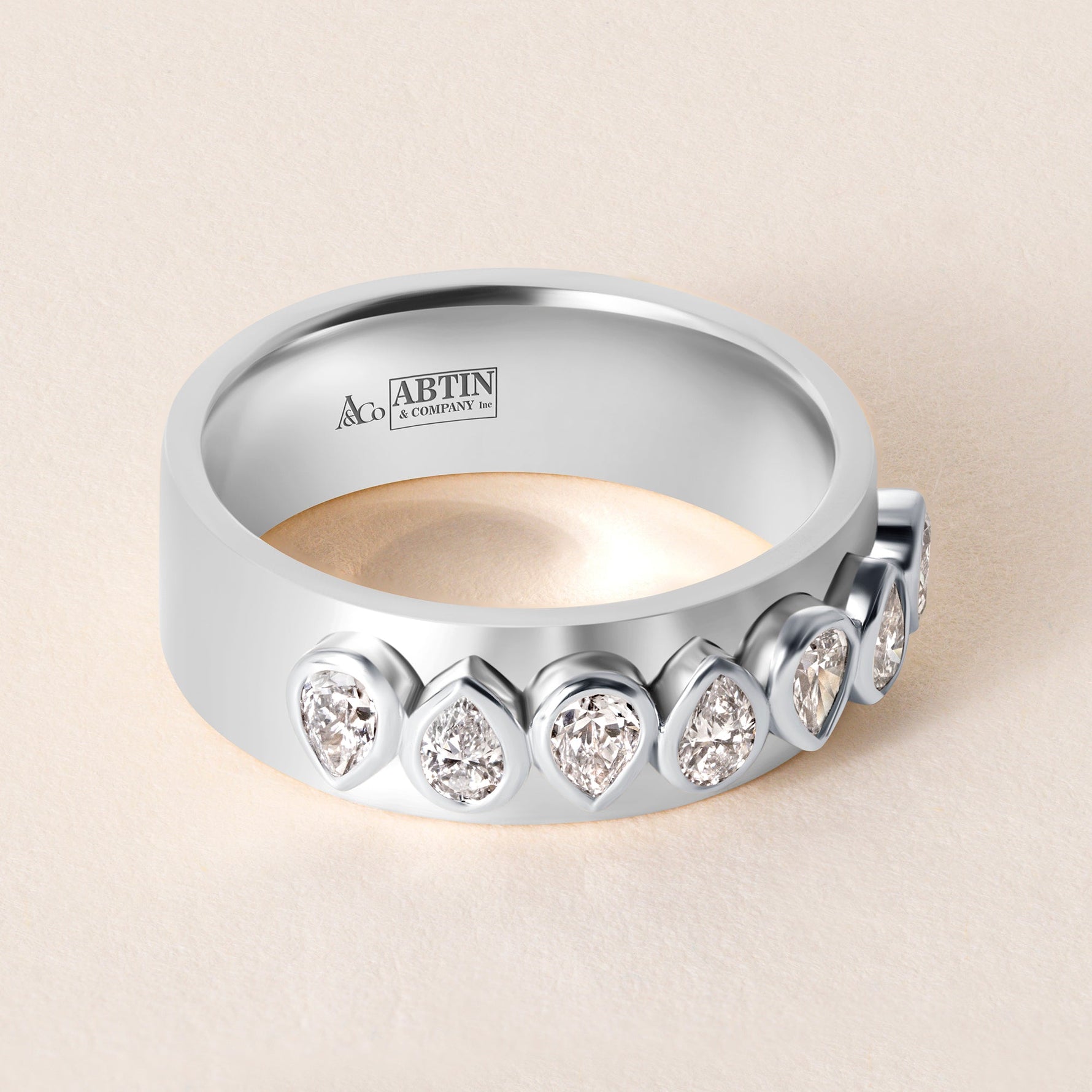 Pear Vivienne Band Ring ABB-729-PR-D-3  - Abtin & Co.