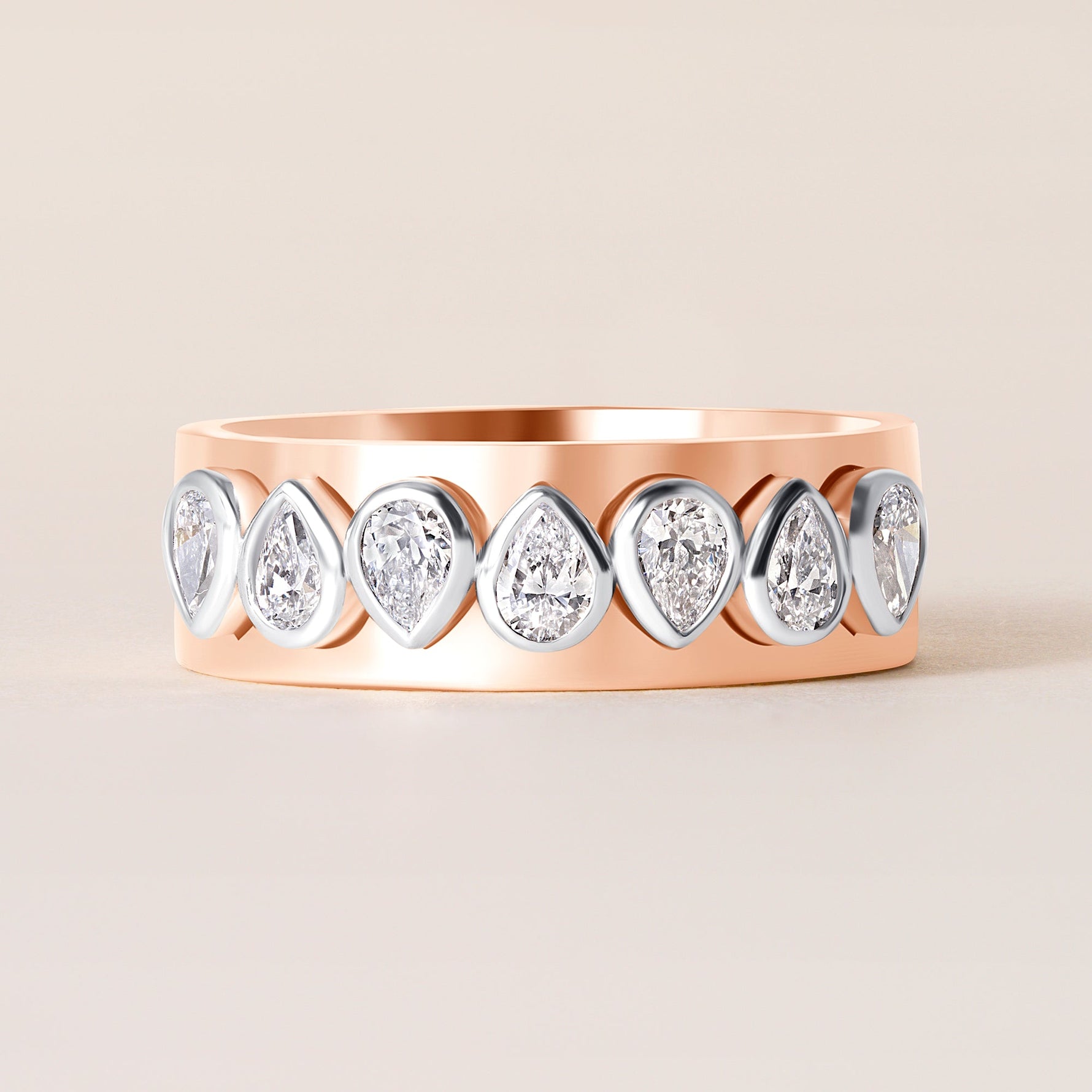 Pear Vivienne Band Ring ABB-729-PR-D-5  - Abtin & Co.