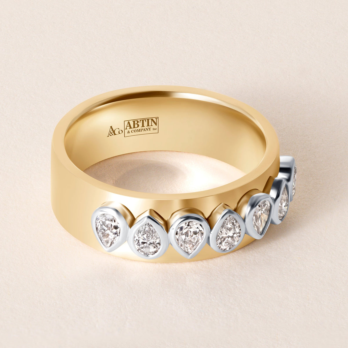 Pear Vivienne Band Ring ABB-729-PR-D-1  - Abtin & Co.