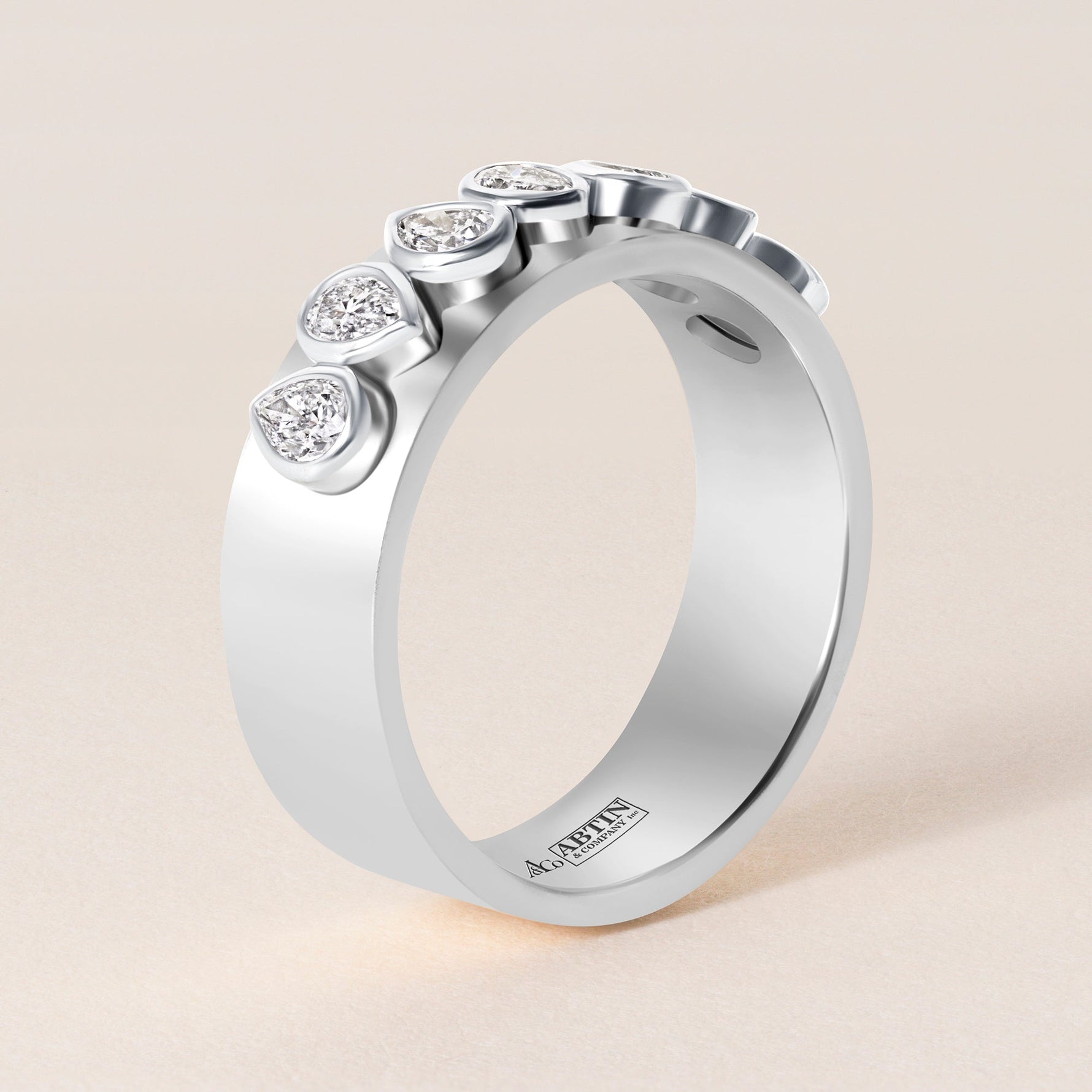 Pear Vivienne Band Ring ABB-729-PR-D-3  - Abtin & Co.