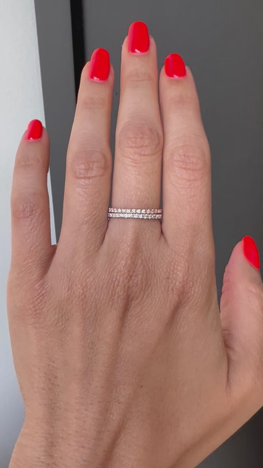 14k Gold Diamond  Wedding Band Stackable Ring