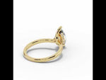 Marquise Lustre Hidden Halo Solitaire Yellow Gold