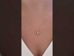 14K Yellow Gold Yellow Sapphire & Diamond Flower Pendant