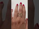14K Yellow Gold Multi Shape Diamond Lace Cigar Ring Band