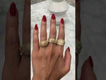 14K Gold Fancy Dome Diamond Ring Band