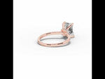 Emerald Cut Tiara Glow Solitaire Rose Gold