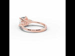 Vionne Cushion Three-Stone Engagement Ring Rose Gold