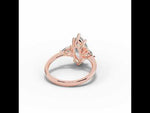Vionne Marquise Three-Stone Engagement Ring Rose Gold