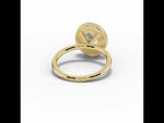 Oval Nova Halo Engagement Ring Yellow Gold