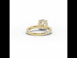 Round Coronet Diamond Crown Engagement Ring Yellow Gold