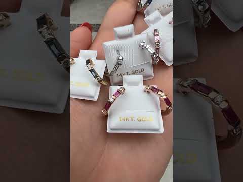 14K Gold Blue Sapphire & Diamond Huggie Earrings