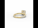 Cushion Coronet Diamond Crown Engagement Ring Yellow Gold