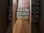 14K Gold Oval Cut Halfway Eternity Milgrain Bezel Set Lab Grown Diamond Wedding Band Ring