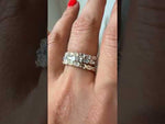 14K Gold Emerald Cut Halfway East West Eternity Modern Prong Set Lab Grown Diamond Wedding Band Ring