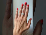 14K Gold Oval Cut Three Quarter Way Eternity Half Bezel Set Lab Grown Diamond Wedding Band Ring