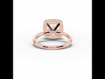 Cushion Nova Halo Engagement Ring Rose Gold