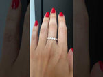 14K Gold Oval Cut Three Quarter Way Eternity East West Prong Set Lab Grown Diamond Wedding Band Ring