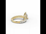Pear Aurielle Crown Engagement Ring Yellow Gold