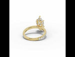 Marquise Coronet Diamond Crown Engagement Ring Yellow Gold