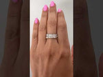 14K Gold Pear Cut Three Quarter Way Eternity Modern Prong Set Lab Grown Diamond Wedding Band Ring