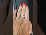 14K Gold Oval Cut Halfway Eternity East West Floating Set Lab Grown Diamond Wedding Band Ring
