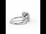 Asscher Nova Halo Engagement Ring White Gold