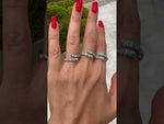 14K Gold Alternate Diamond & Turquoise Bezel Bypass Ring Band