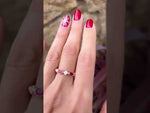 14K Rose Gold Diamond Clover And Milgrain Amethyst Stackable Ring