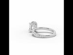 Oval Coronet Diamond Crown Engagement Ring White Gold