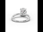 Oval Lustre Hidden Halo Solitaire White Gold
