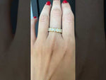 14K Gold Oval Cut Three Quarter Way Eternity Milgrain Bezel Set Lab Grown Diamond Wedding Band Ring