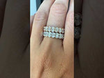 14K Gold Oval Cut Halfway Eternity Half Bezel Set Lab Grown Diamond Wedding Band Ring