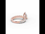 Pear Aurielle Crown Engagement Ring Rose Gold